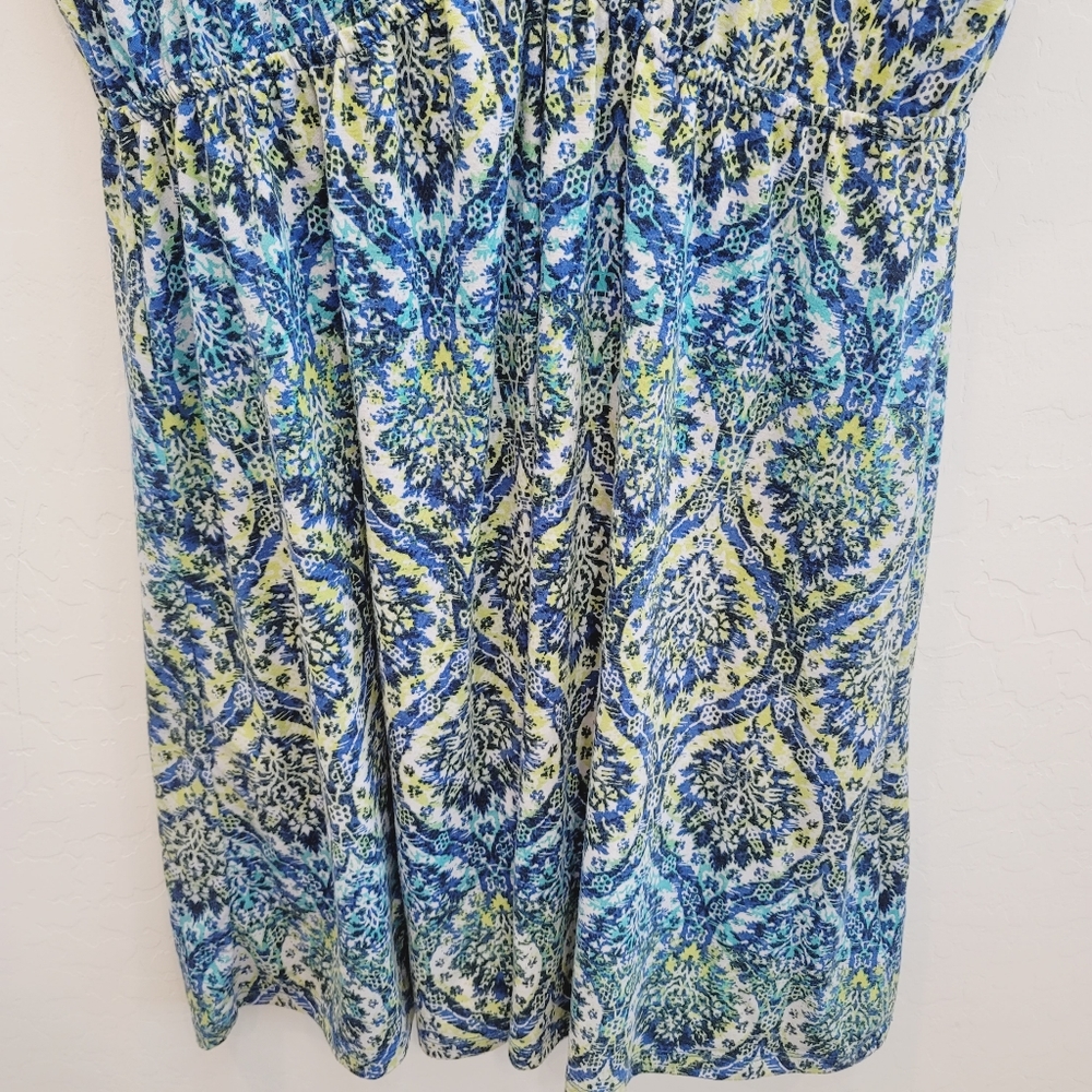 💕 Faded Glory Blue & Yellow Mini Dress Women's Size Medium - Picture 8 of 10
